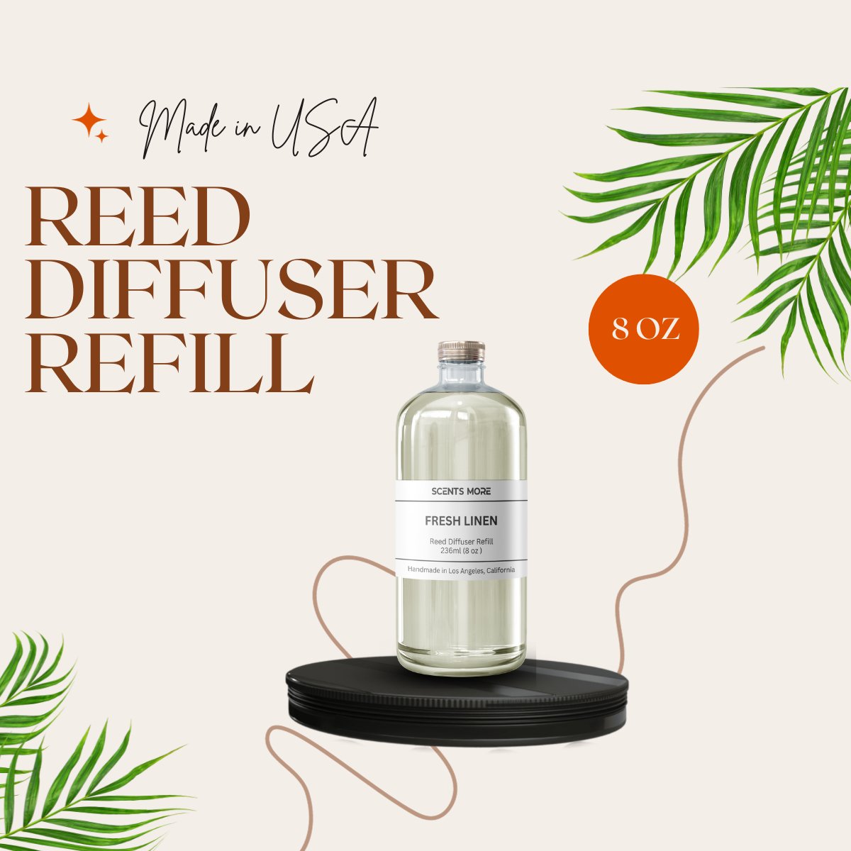 8oz Fresh Linen Reed Diffuser Refill - Scents More